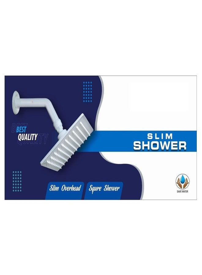 Cossimo دش COSSIMO أبيض من مادة PVC مقاس 6x6 بوصة مع ذراع دش من مادة PVC مقاس 9 بوصات (مجموعة من قطعة واحدة) - Image 5